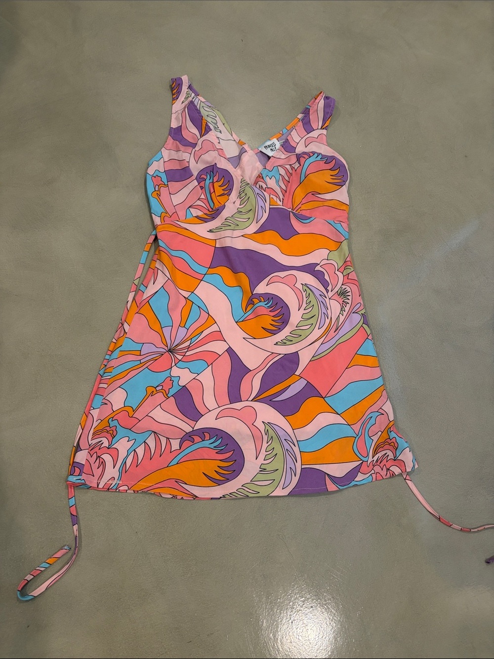 Princess Polly Multicolor Swirl Mini Dress - Pink, Purple, Orange, Blue
